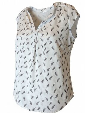 fun2fun Women's White Cap Sleeve Blouse Stitch Fix Plus Size XL Shirt